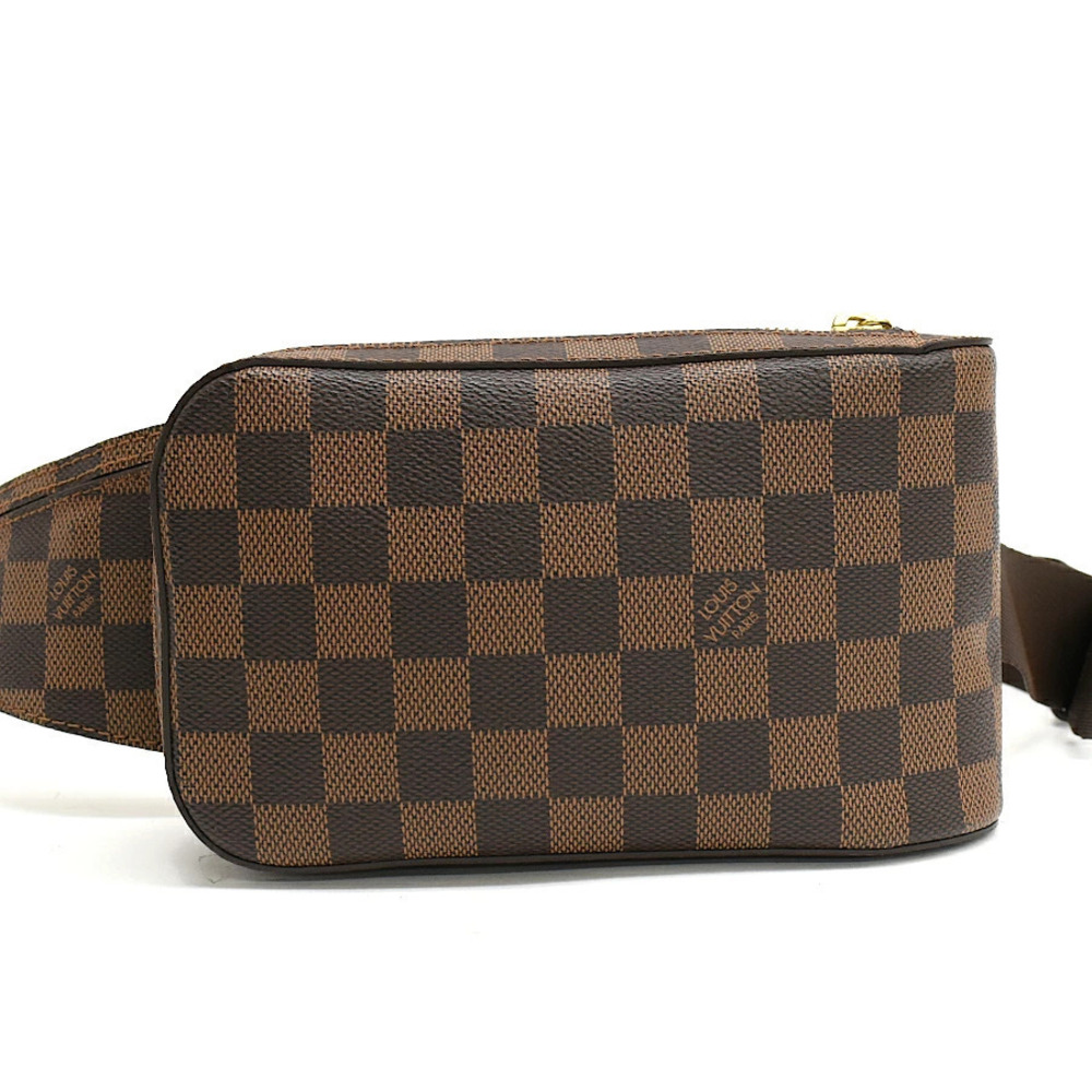 Louis Vuitton Geronimos Body Bag Belt Damier Ebene Brown Canvas Brown
